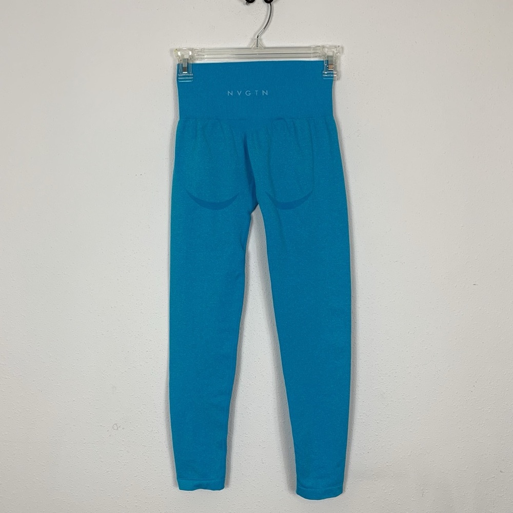 NVGTN High Waist Seamless Blue Workout Leggings Sz Small
